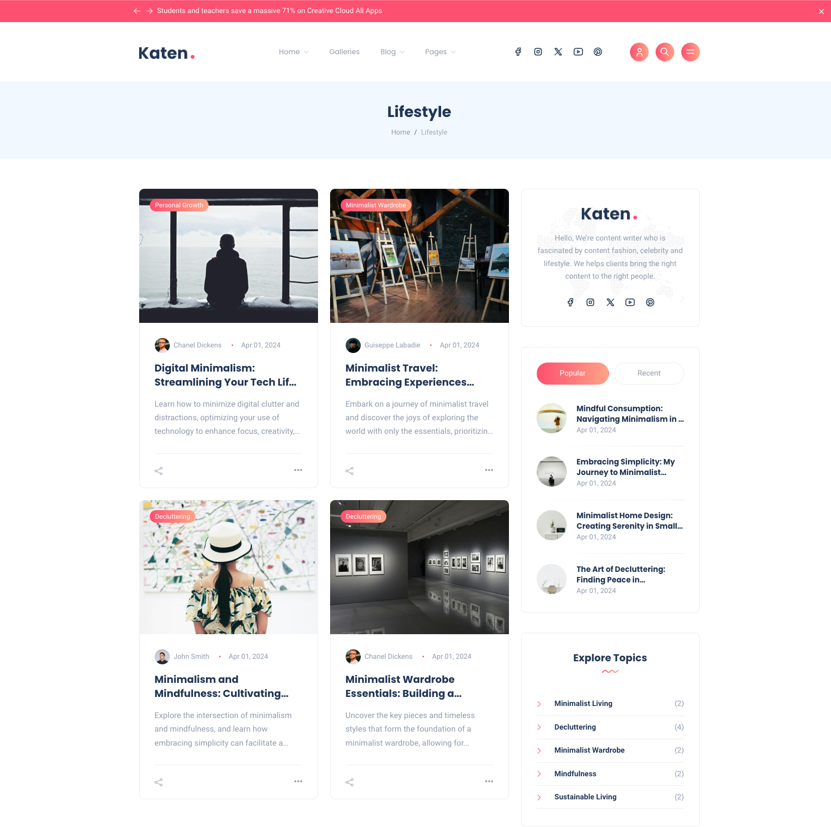 Katen - Laravel Minimal Blog & Magazine